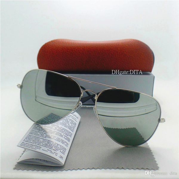 

glass lens brands sunglasses men women sunglasses 58mm 62mm trends eyewear shade mercury mirror uv400 wholesale pilot box case, White;black