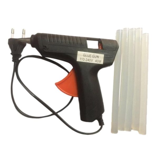 

1 set melt glue gun melt rod 20w+5pcs glue sticks mini electric heating gun repair diy