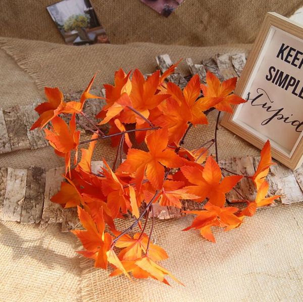 2020 10p Silk Maple Tree Branches Artificial Greenery Plant Green Maple Tree Stems For Wedding