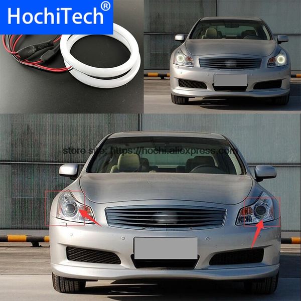 

hochitech eexcellent milk white cotton cover smd angel eyes halo ring kit daytime light drl for infiniti g35 2006 2007 2008