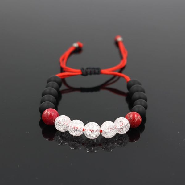 

manual weave bracelet ornaments black matting red emperor white popcorn bead tassels bracelet men and women beads