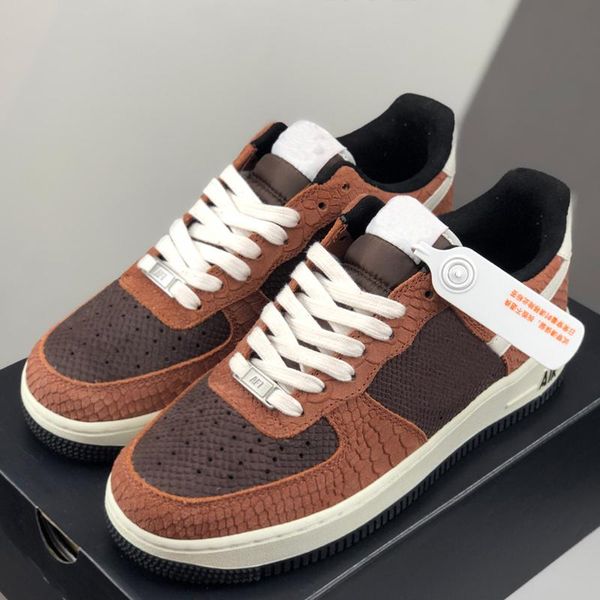 

men running shoes 1 1s low premium red bark snake brown lizard texture outdoor casual shoes sport sneakers mens womens trainers sneaker, White;red