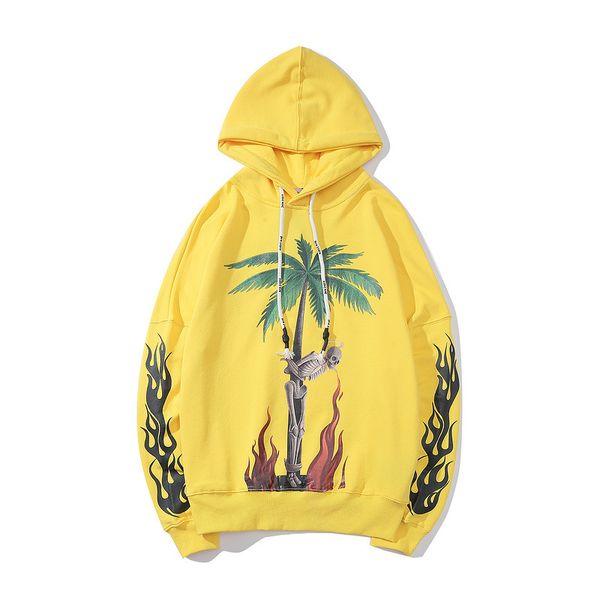 

2019 new fashion brand mens hoodie designer hoodie coconut tree sweatshirt long-sleeved flame men clothing sportwear pullover size s-xl, Black