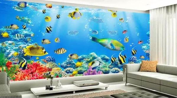

обои для стен 3 d для гостиной подводный мир 3d background wall