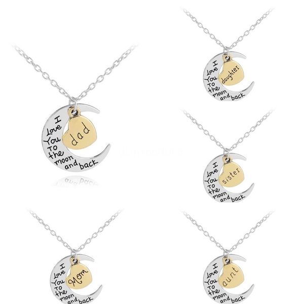

new arrival fashion letter carved alloy pendant necklace love family gift family day gift necklace chian 237, Silver