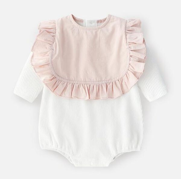 

INS baby kids Girl clothing romper 100% cotton Long Sleeve Color Patchwork design Jumpsuits Lolita romper