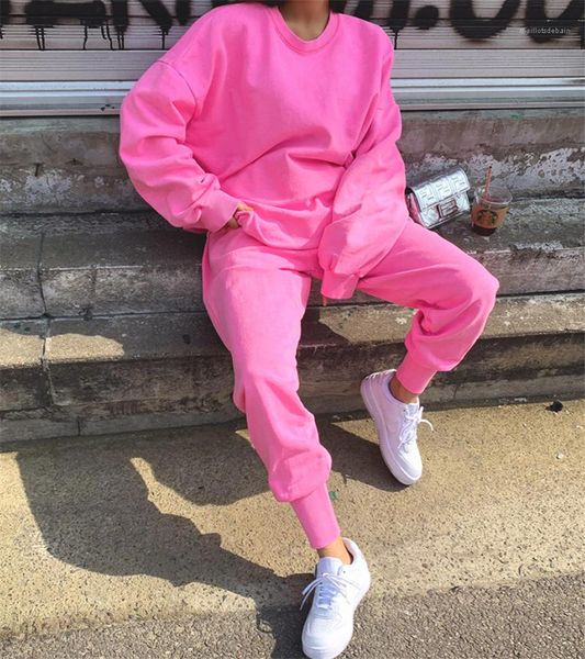 

clothing casual women oversize hoodies candy color o neck long sleeve loose sweatshirt 20ss new women, Black