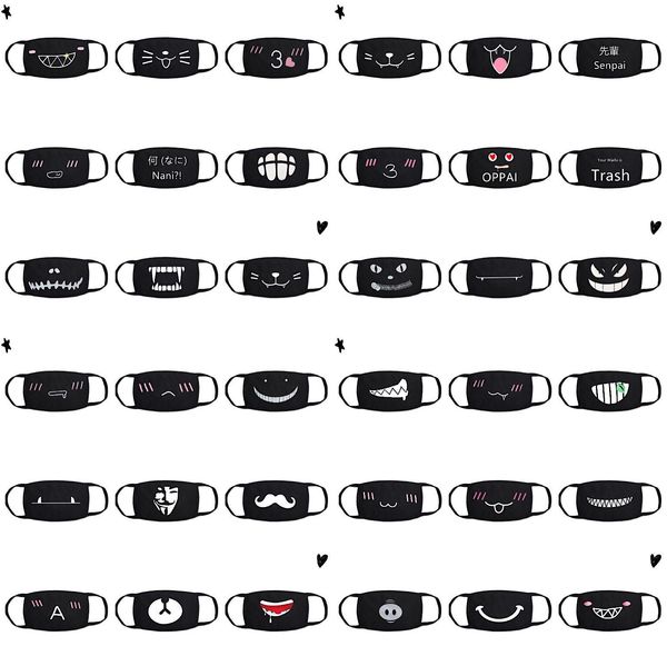 

хлопок пылезащитная маска мультфильм выражение зубов приглушить chanyeol лицо респиратор анти kpop медведь рот маска 1-37