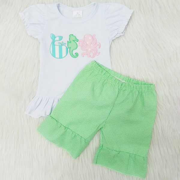 

2020 new kids summer outfits toddler boys girls clothes short sleeve pants suit summer set for kids girls boys boutique outfits, White