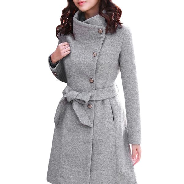 

new thin wool blend coat women solid long coat long sleeve hairy open front outwear casual autumn winter elegant overcoat##4, Black