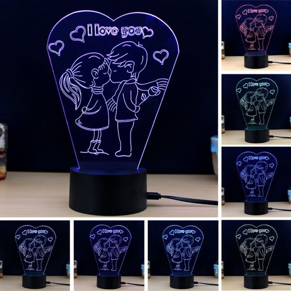 

romantic design touch switch table desk light 3d acrylic led night light lamp acrylic atmosphere light for home office