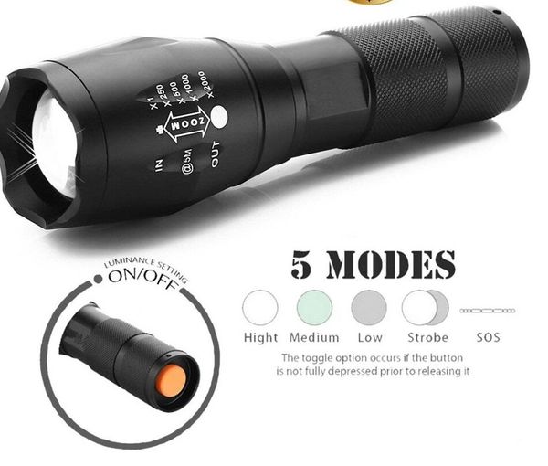 

household appliance flashlight t6 charging zoom mini glare flashlight five kinds of dimming super long battery outdoor led flashlight