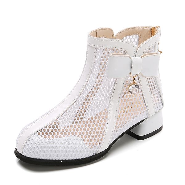 

fashion children sandals summer roman boots breathable mesh kids girls casual low heel sandals with zipper sc205, Black;red