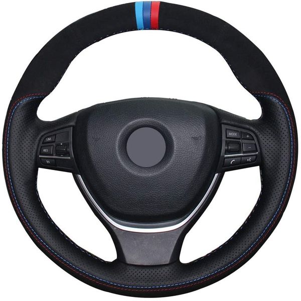 

diy sew leather suede steering wheel cover for bmw f07 f10 f11 525i 550i 528i 535i 540i 2011-2016 f06 f12 f13 6 series f01 7 series
