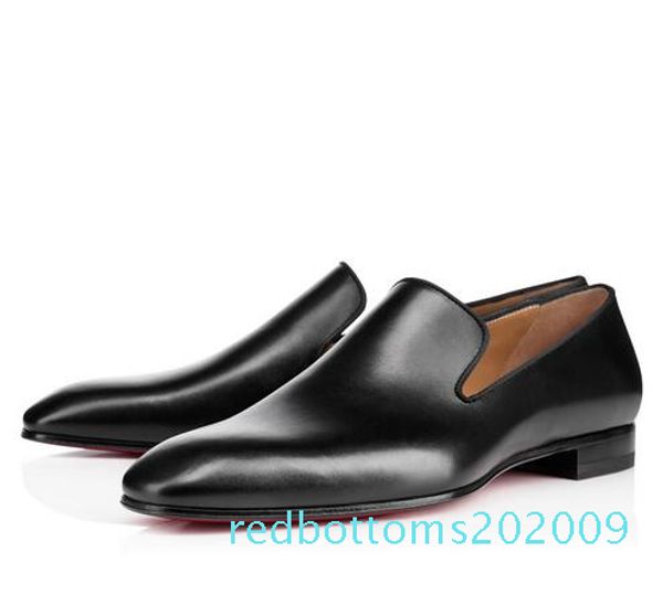 

2019 new brand red bottom loafers luxury party wedding shoes designer black patent leather suede dress shoes for mens slip on flats r09