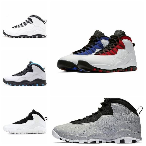 

airretro 10 10s white steel grey tinker-racer blue basketball shoes smoke grey orlando im back chicago mens shoes sports sneakers us7-13