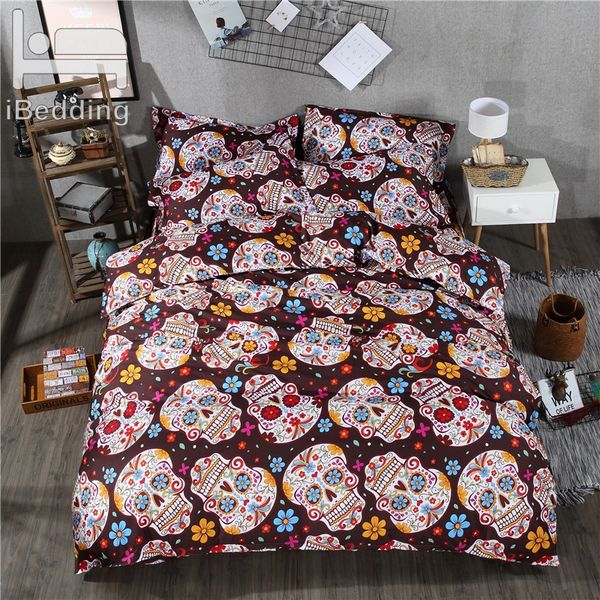 

3pcs/set many skull 3d bedding sets printed duvet cover set twin full queen king size bed sheet