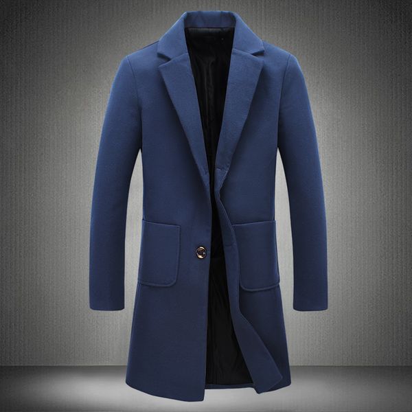 

2019 new spring winter slim fit overcoat for man long coat windbreaker 5xl trench men turn-down collar plus size coat, Tan;black