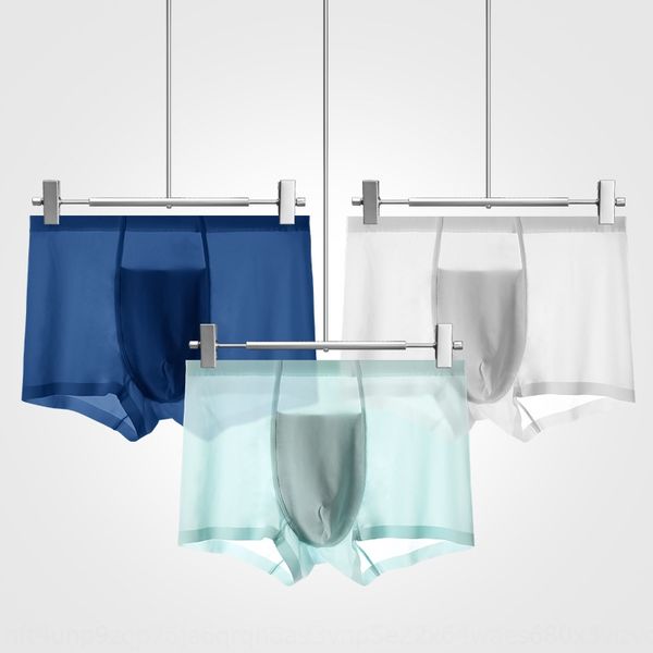 

igwz1 men's under men's boxer ice silk traceless four-corner underpants and shorts short pants fashionable and personalized breath, Black;white