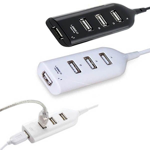 

hiperdeal usb 2.0 hi-speed 4-port splitter hub adapter for pc computer notebook share device black and white color qiy19 d23