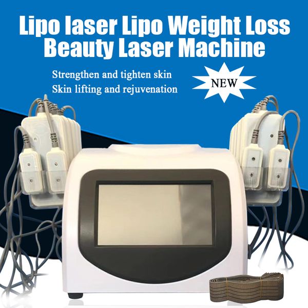 Zayıflama Makinesi Taşınabilir Lipolazer 14 Ped Lazer 5MW Lipo Lazer 88 Diyot Lipoliz Vücut Kaybı Kilo Yağ Yanma