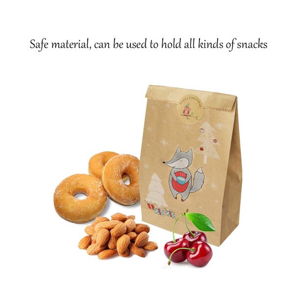 

kraft paper bag gift bags packing biscuits candy raft bread cookie bread nuts snack baking package new wholesale #b15
