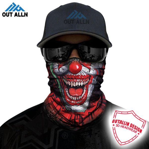 

3d protective face shield skull neck gaiter camouflage motorcycle seamless bandana headband scarf safty face mask for outdoors, Black