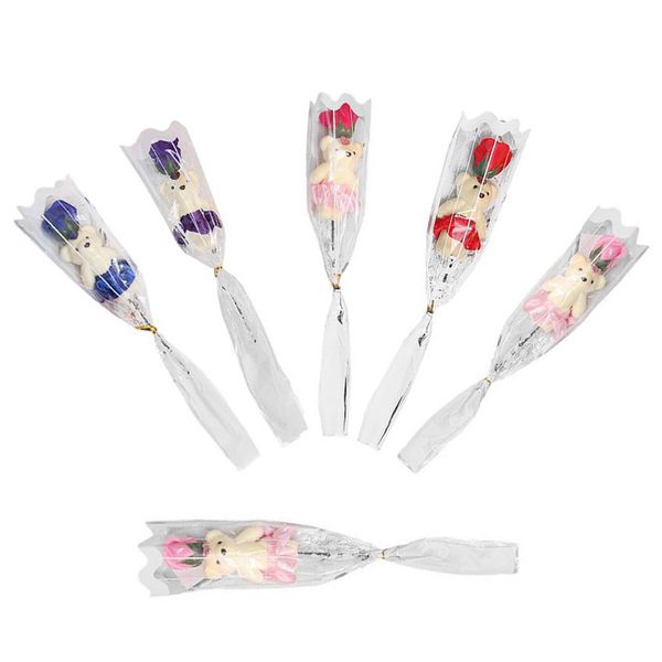 

valentine's bouquet decoration multicolor bear rose shipping creative cartoon party soap wedding day gift flower uacrf