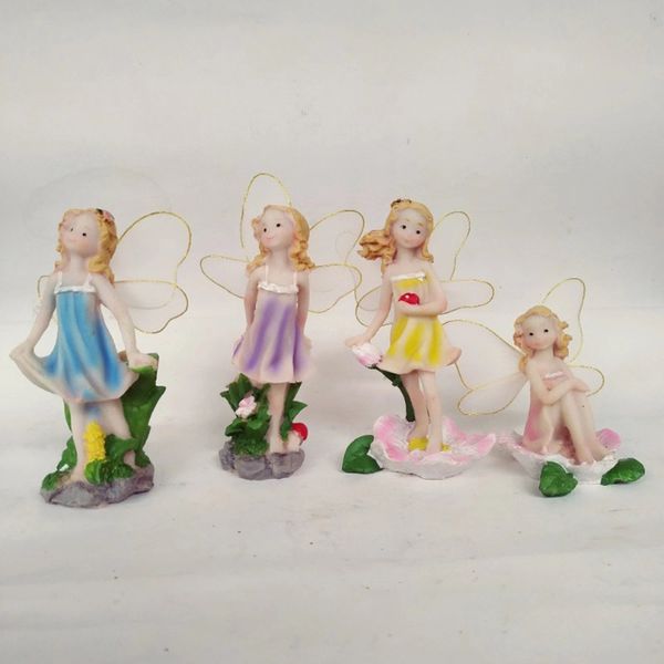 

4pcs standing flower fairy resin garden outdoor fairies landscape ornament