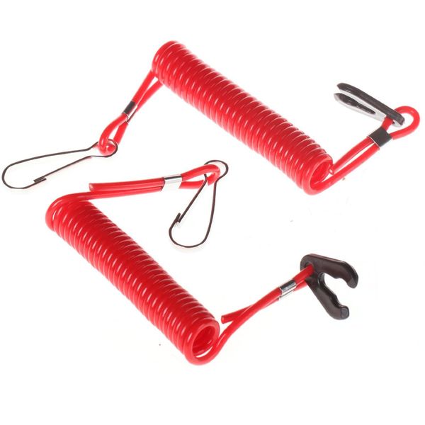 

saim 2pcs red outboard motor engine kill cord safety lanyard emergency sfor yamaha kawasaki