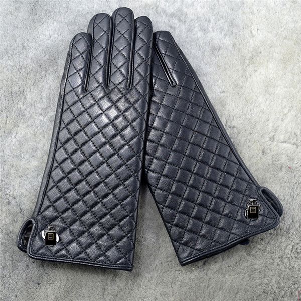 

fashion-europe and the united states winter high fashion brand export sheep leather gloves women' style sub-point leather gloves, Blue;gray