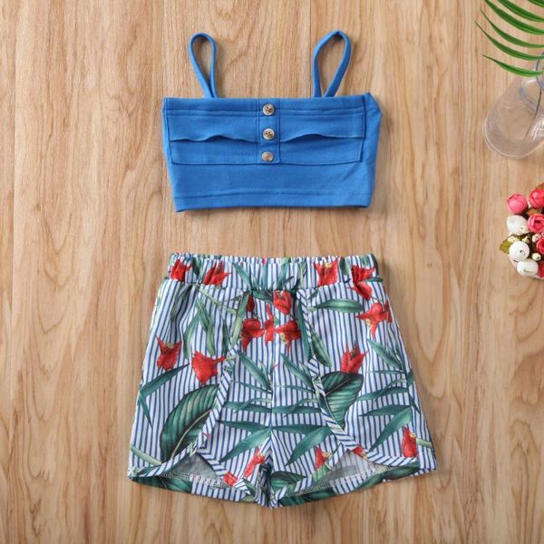 

goocheer 2020 лето малыш младенческой детские дети девушки комплект одежды слинг рукавов растениеводство топы шорты брюки наряды, White