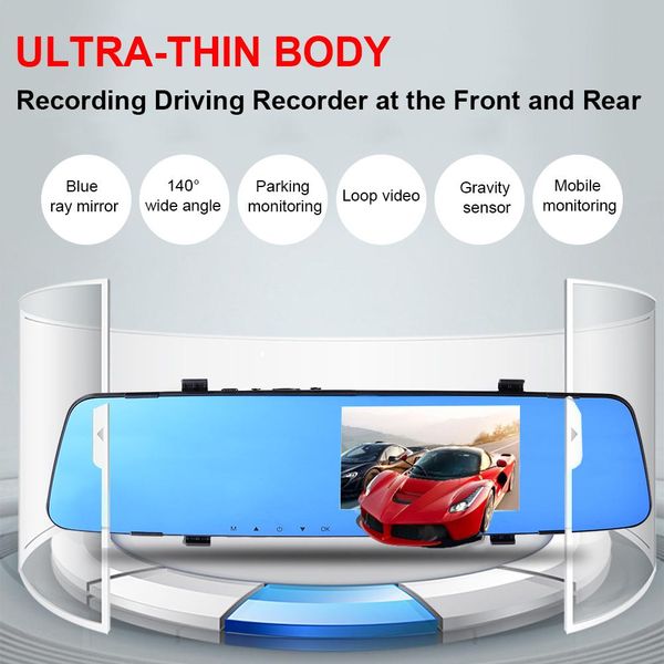 

4.3 inch car driving recorder dashboard camera 1080p hd screen for loop recording and motion detection driving recorder