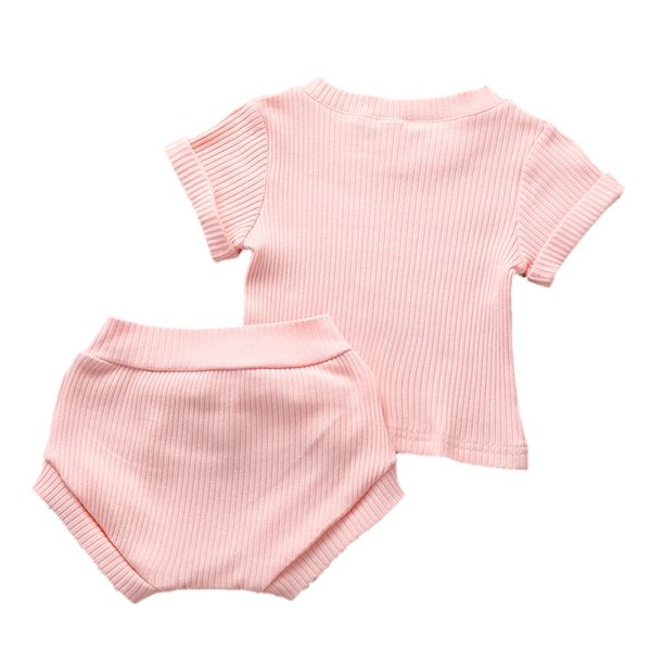 

new summer baby short sleeve for clothing boys and girls cotton stripe shorts suit for children two clothes sets for babies, White