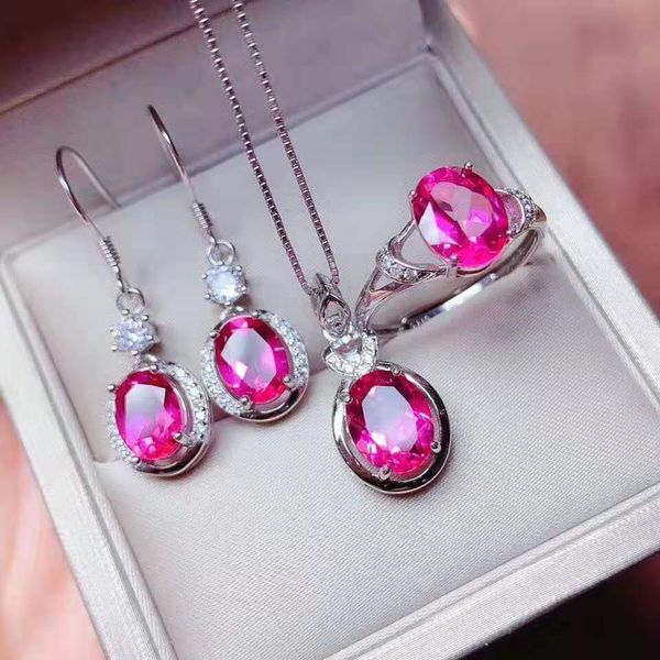 

z s925 ring earring pendant necklace set fashion boutique suitable for women, Black