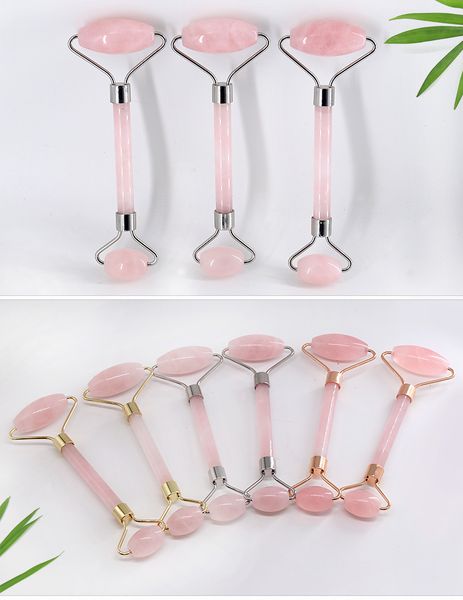

natural rose quartz facial massage crystal stone face lifting crystal jade roller skin care roller wrinkle removal beauty tool