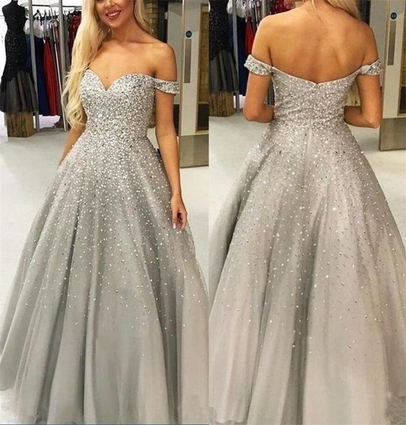 

blingbling с серый пром платья с плеча кристалл бисероплетение формальные молодые девушки партии платье линии этаж длина тюль дешевые продаж, Black