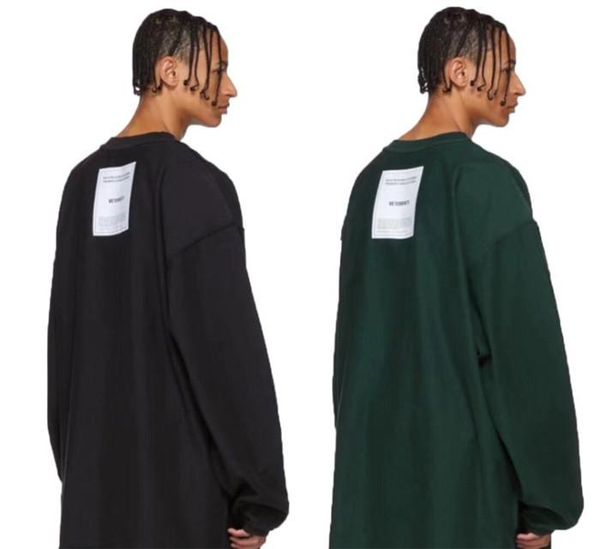 

mens designer t shirts high street vetements patch long sleeve t-shirt oversize wear both sides hip hop t-shirt casual clothes s, White;black