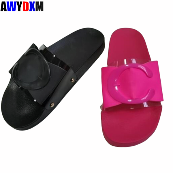 

plus size women slippers 2020 summer open toe shoes rivet candy colors girl flat slipper outdoor casual beach ladies slides hot, Black