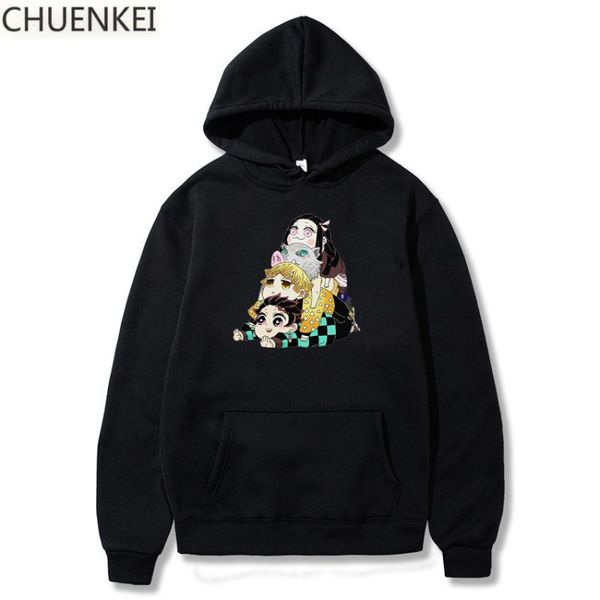 

japan demon slayer kimetsu no yaiba men/women hoodies anime harajuku aesthetic sweatshirt ulzzang graphic casual hoodies, Black