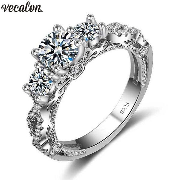 

promotion 91%off vecalon vintage engagement wedding band ring for women diamond cz ring 925 sterling silver jewelry female ring, Slivery;golden
