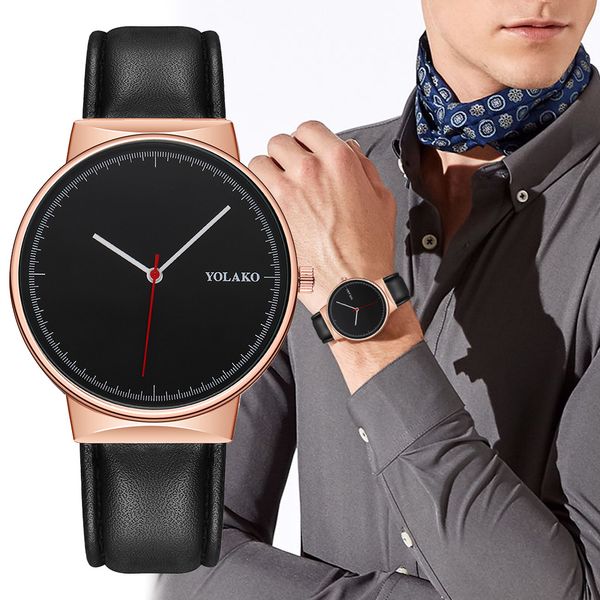 

fashion men's watch casual quartz watch round dial three-pin trend leather strap scale clock reloj hombre, Slivery;brown