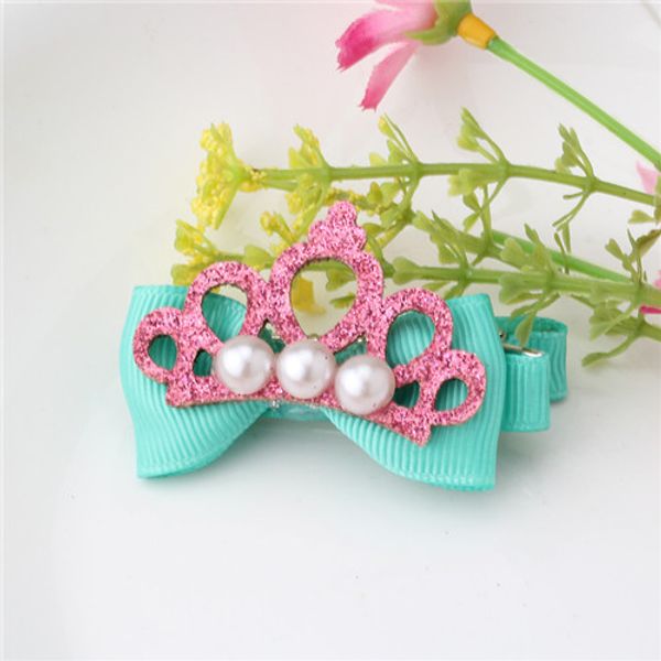 

New Arrival Baby Girls Children Shiny Crown Rhinestone Hairpins Princess Ribbon Bow Crystal Hair Clip Pearl Barrette Accessories, Multi-color