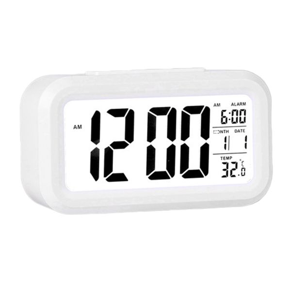 

1x mini digital alarm clock lcd snooze portable backlight clock desk room decors