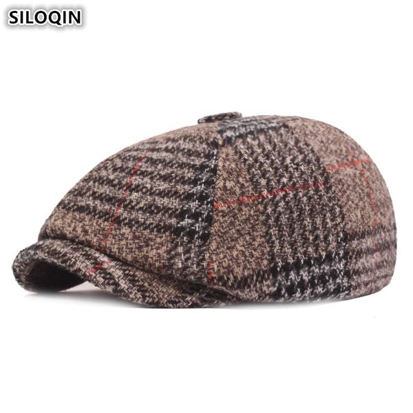 

siloqin 2019 new men's fashion thick cotton wool warm berets autumn and winter women's tongue caps male bone snapback hats, Blue;gray