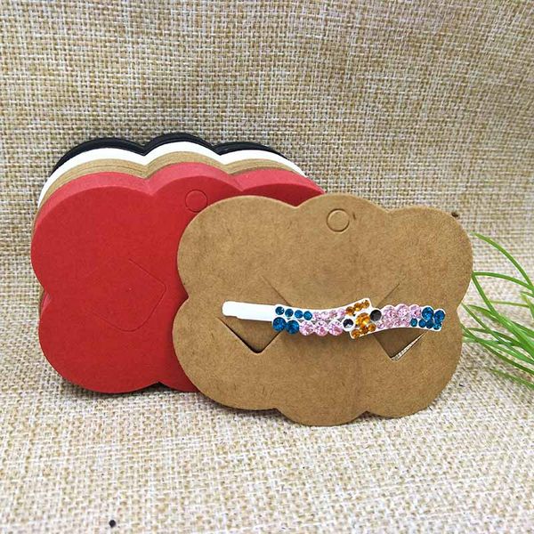 

2017 new blank white hair clip hair band card jewelry display card 1lot= 100 cards if custom logo will cost extra 6.5x9cm, Pink;blue