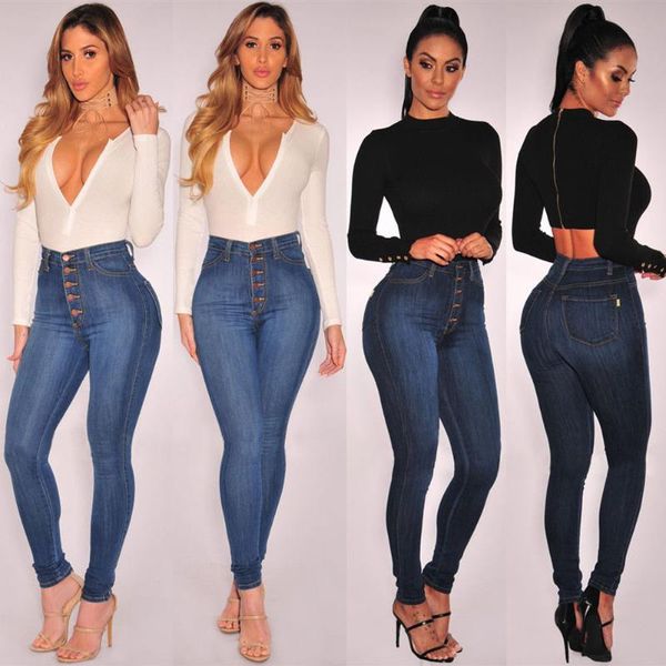 

women stretch high waist jegging denim jeans skinny slim pants trousers leggings fashion casual daily clothes skinny pencil, Black;white