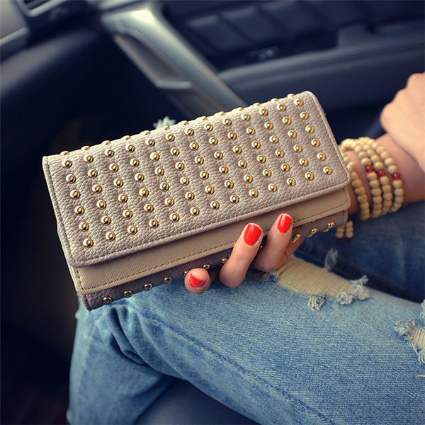 

shoelace style pocket long wallet pu leather multi-functional wallet women coin purse card holders clutch female wallets purse