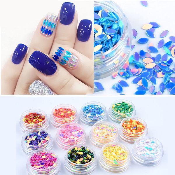 

12pcs/set nail glitter colorful sequins diy nail art decorations shiny sparkly diamond pigment glitter manicure accessories, Silver;gold