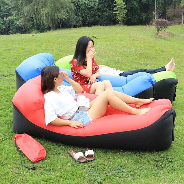 

outdoor inflatable air sofa men women children lazy sofa sleeping bag portable lazy bag for beach sunbath lunch rest camping bed